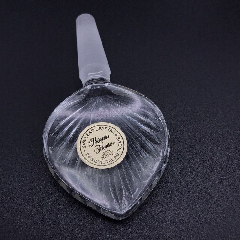 Vintage Clear Glass Perfume Bottle Czech Republic Princess House Frosted Flower - Picture 3 of 10